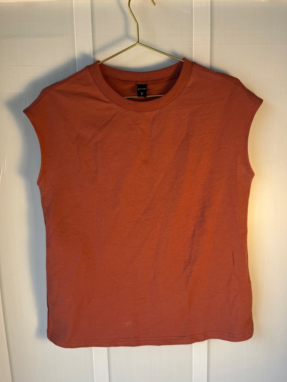 Rubzoof Crewneck Tank Top in Terracotta Size Small